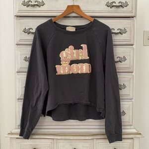 Judith March Black 'Girl Mom' Sweatshirt